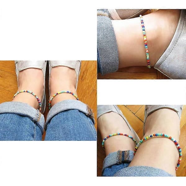 Small Bead Anklets for Women Beach Ankle Bracelet