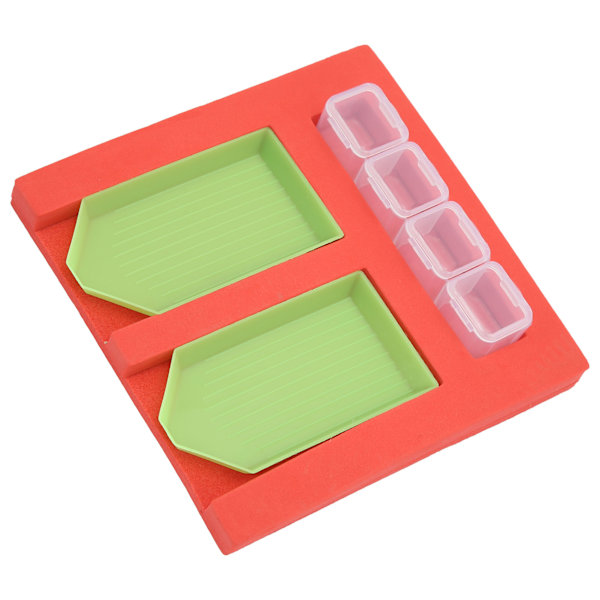 Strassbricka Röd Plast Svamp DIY Ränndesign Extra Portabel Tidsbesparande Pärlbricka för Smyckestillverkning