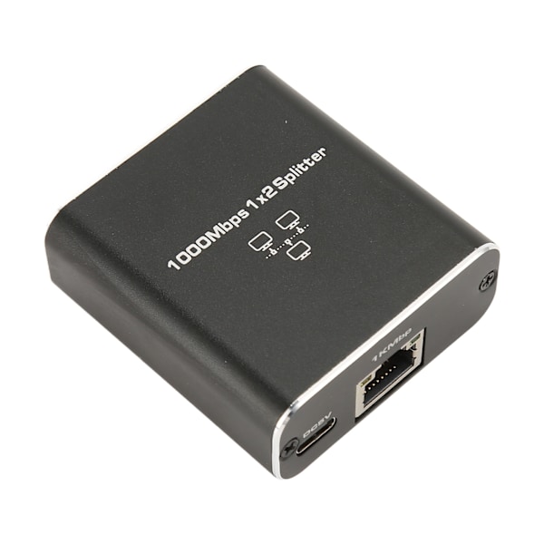 Gigabit-delare 1000 Mbps 1 in 2 ut RJ45-port Nätverksdelare i aluminiumlegering för PC-bärbar dator Router