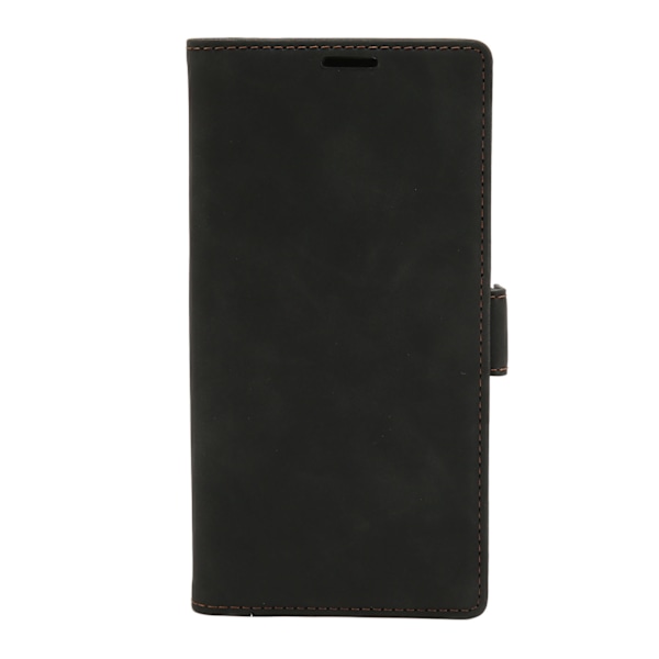 Flip Cover Telefonetui til S23 Ultra PU Læder Beskyttende Skal med Kortlomme Side Spænde Sort