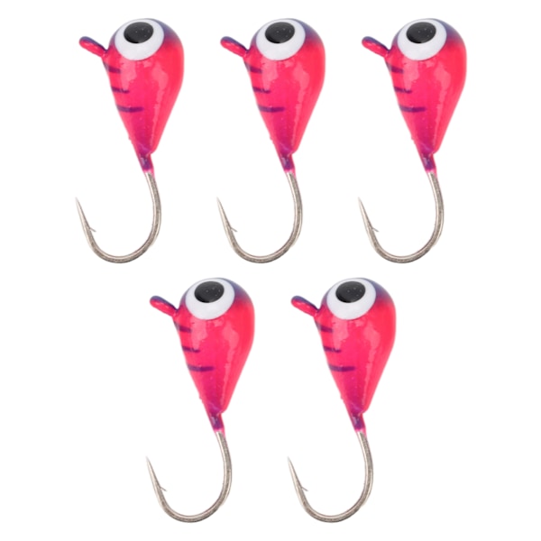 5 st Isfiskejiggar för Isfiske, Högkolstål, Mikrofiskkrokar, Utrustning, Tackle, 5MM