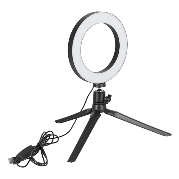 LED Selfie Täyttövalo Kannettava LED Rengaslamppu 3-tilainen Säädettävä Jalustalla Meikkiin Video Live USB-käyttöinen