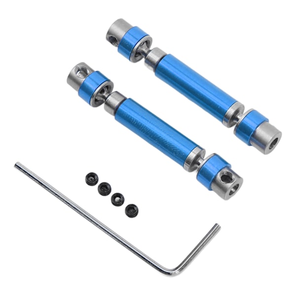 2 st Drivaxlar Fram Bak Mitt Aluminiumlegering Slitstark Rostfri Transmissionsaxel för FMS 1/24 FCX24 Blå