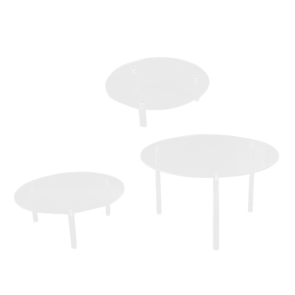 3 st kakställ transparent akryl rund tårta display riser dessert hållare för bageri födelsedagsfest bordsdekoration