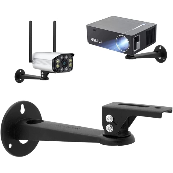 Mini vægmontering projektør/spotlight beslag/CCTV overvågningskamera hus monteringsbeslag - til CCTV/kamera/projektor/webkamera 360° rotation (sort)