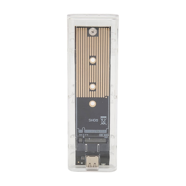 M.2 NVMe SATA SSD-hölje NVMe till USB C 3.1 10 Gbps Transparent Hölje Stödjer M‑Key B+M Key UASP Trim för 2230 2242 2260 2280 SSD