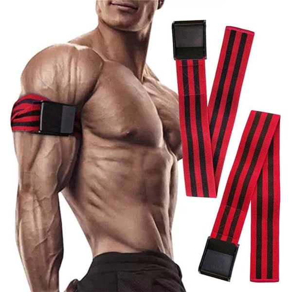 2 stk okklusionsbånd Fleksible blodstrømsbegrænsende bånd til arme og ben Få slanke muskler, glutes flow begrænsning elastisk