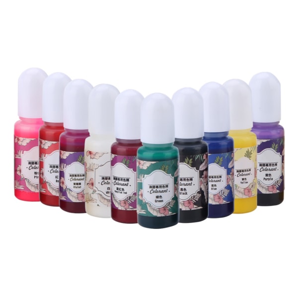10 farger 10 ml epoksy UV-harpiks Fargestoff Fargestoff Pigment DIY Kunsthåndverk