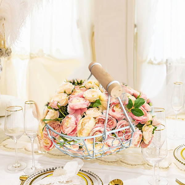 2 stk. Blomsterpigekurv Bryllupsblomsterkurve Metal Kurve Hjemmeindretning