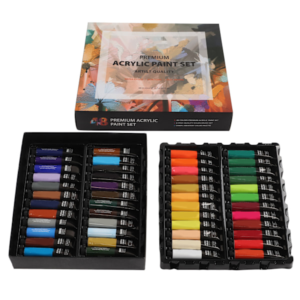 Akryylimaalisetti 22ml Ammattimainen Käsityö DIY Maalaussarja 6 Siveltimellä 1 Värilautasella Aloittelijoille ja Ammattilaisille