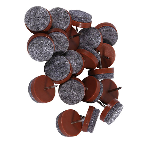 20x Möbelbord Stolben Golvfilt Dyna Glid Glid DIY Spik Skydd Brun 24mm