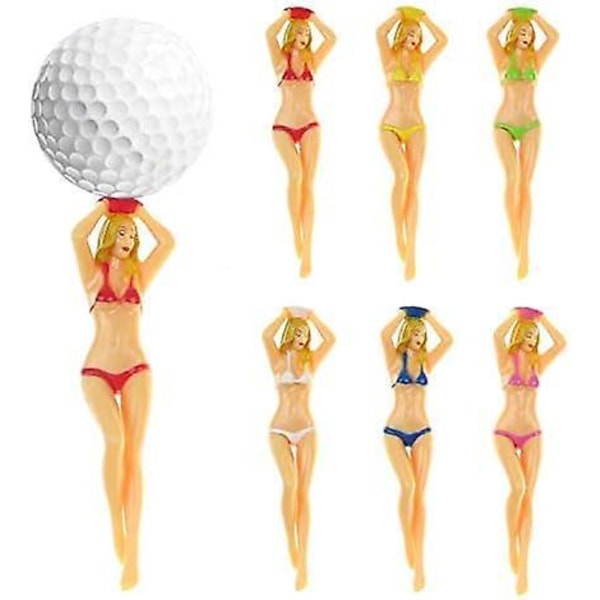 5-osainen set 3 tuuman muovisia Pin-Up Golf T-paitoja ja Bikini Lady Design
