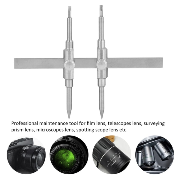 Verktøysett for reparasjon av kameralinser - dobbel tuppnøkkel for demontering og vedlikehold av 10-130 mm linser