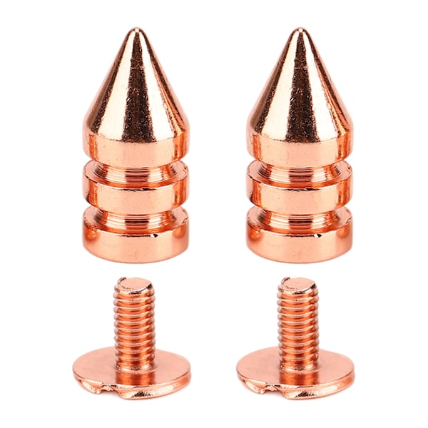 100 Set Spetsiga Konformade Nitar Hög Hårdhet Metallplätering Roséguld Skruv Nitar Spikar Kit för DIY Kläder Skor 7x15mm