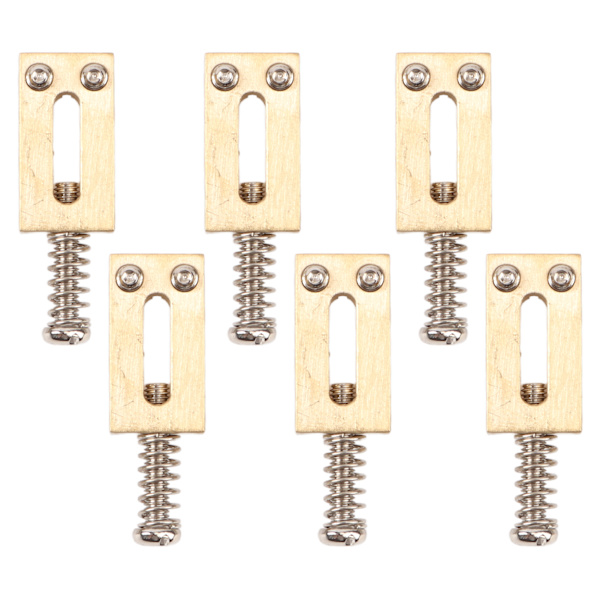 6 stk Elektrisk gitar Bridge Sadel Messing 10,5 mm Pitch Tremolo String Tuning Skrue Sadel Tilbehør Sølv