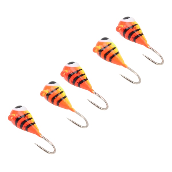 5 stk Isfiskejiggersett Mikro Isfiske Abborr Kroker Vinterfiske Lokker 4MM