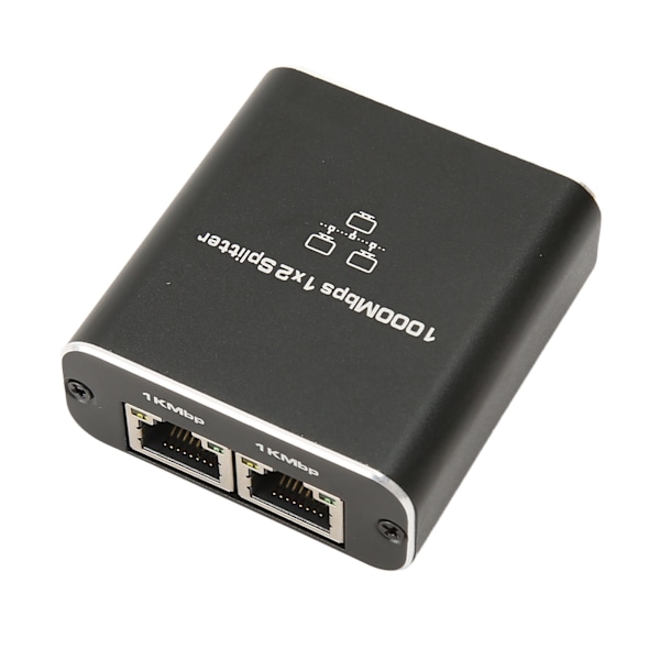 Gigabit-delare 1000 Mbps 1 in 2 ut RJ45-port Nätverksdelare i aluminiumlegering för PC-bärbar dator Router