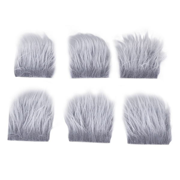 18 st Precut Gnome Beard Fluffig grå kostym flätskägg med träbollar för pysselpynt