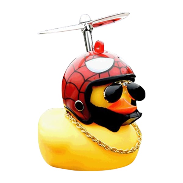 Gul Andedukk Ornament i Plast og Harpiks med Propeller, Designet for Bilhjelm, Dekorativ