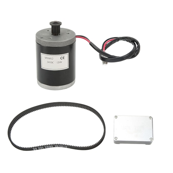 Børstet DC-motor 120W Stærk Aluminium Legering Lav Støj Ren Kobber Spole 24VDC Motor med Remstyring til Cykel