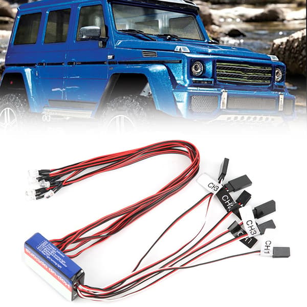 12 LED Lys Kit Simulation Styring Bremselys til 1/10 Skala RC Bilmodeller