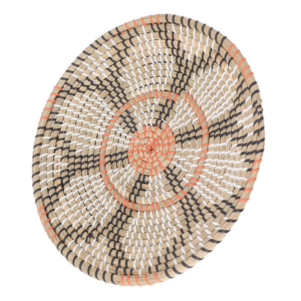 Runde gressveggpynt 35 cm diameter håndstrikket hengende vevde veggkurver for stue kjøkkenstil 3