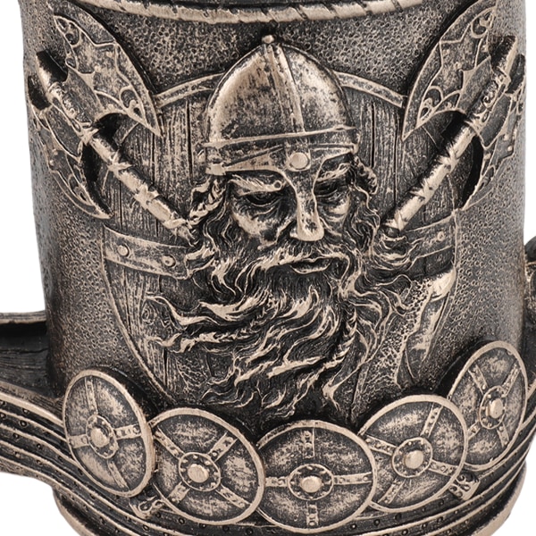 Vintage Viking ølkrus i rustfritt stål med stor kapasitet
