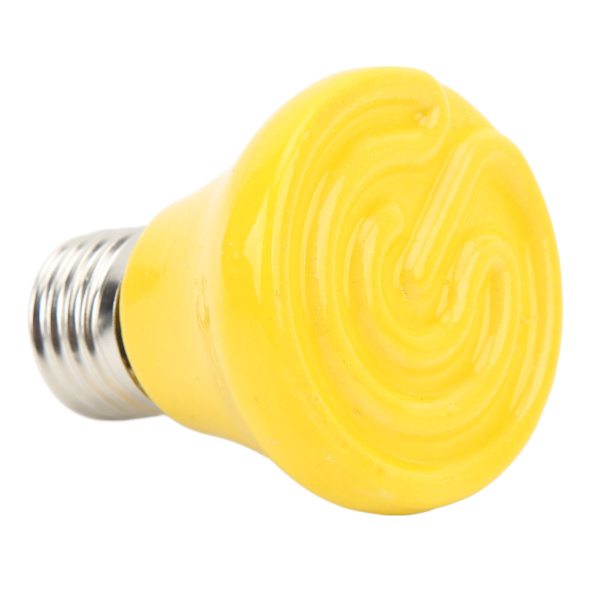Keramisk krybdyr varmelampe pære mini infrarød varme keramisk amfibie varmelampe til firben krybdyr 220V‑240V 25W gul