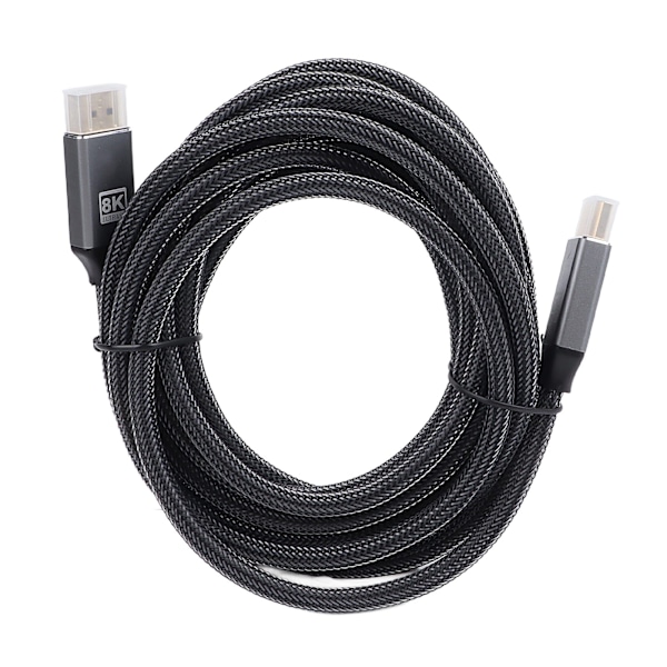 DisplayPort 1.4 Kabel 8K 5 Meter Lang Holdbar Nylon Stilful Grå Højhastigheds Computer DisplayPort Kabel til PC Skærm