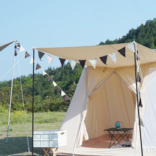 Utomhus Vimpelflaggor Banner Canvas Sträng Triangulära Flaggor för Festfirande Campingtält Butiker Dekorationer 4m 16st