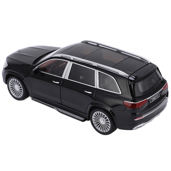 1/24 Modelbiler Legering Diecast SUV-model Køretøjslegetøj med Lyd og Lys til Børns Legetøjsamling Sort