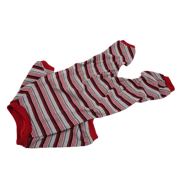 Hundpyjamas Mjuk Stretchig Maskintvättbar 4-bent Randig Valp Pullover Sovkläder för Vår Hemma S