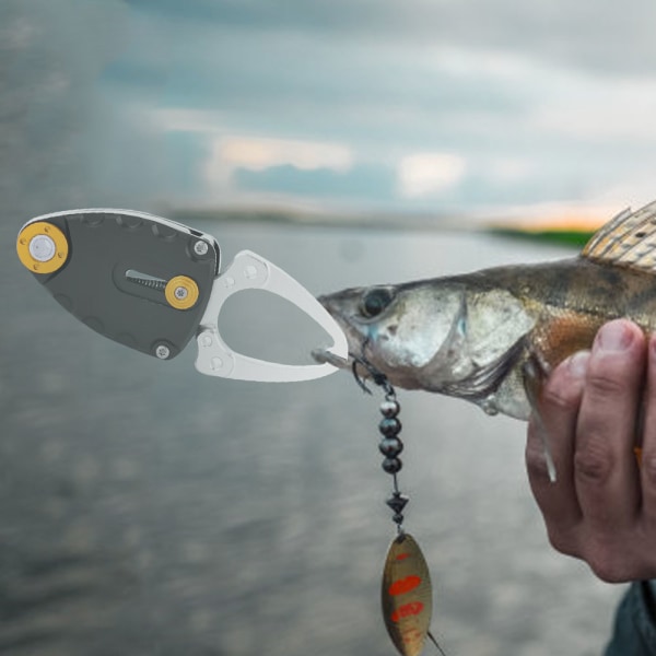 Mini Metal Fish Lip Grip Gripper Clamp Fishing Grabber Tool Accessories  (Sort) 62c7