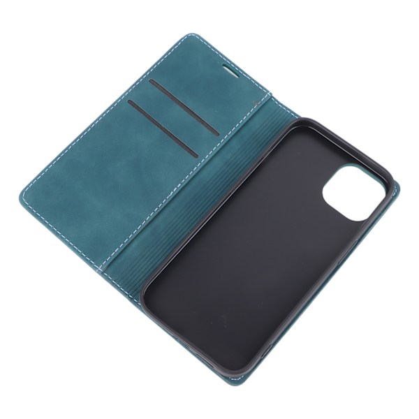 Wallet Case med Kortholder PU Læder Støtteben Kort Slots Case Holdbart Stødsikkert Telefon Cover All Round Beskyttelse Blå til IPhone 13