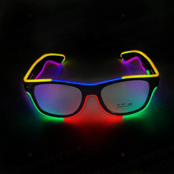 El Wire Rave Shutter LED Light Up Blinkende briller for fester, EDM, Halloween