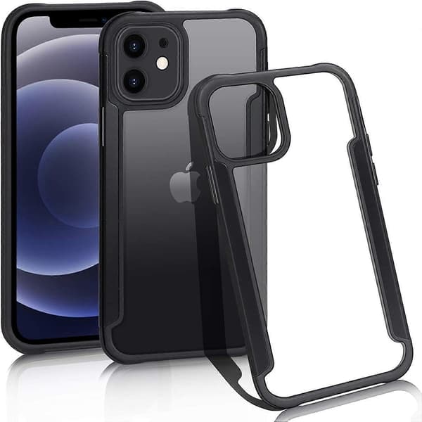 Designed for iPhone 12 Case, [Ultra Slim & Thin] Crystal Clear Phone Case Protective Shockproof Cover for iPhone 12 6.1\" Black