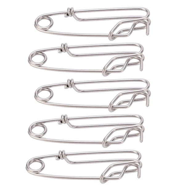 5 ST Långlina Clips Snap Swivel Sea Fishing Connectors Closed Eye Hängande spänne Quick Pin Tool1.8cmx60MM