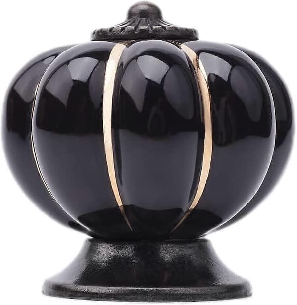 6 Pieces Ceramic Drawer Knobs Ceramic Door Knobs Pumpkin Shaped Cabinet Knobs Furniture Cabinet Knobs with Screws for Furniture, Kitchen Cabinets, Drawers
