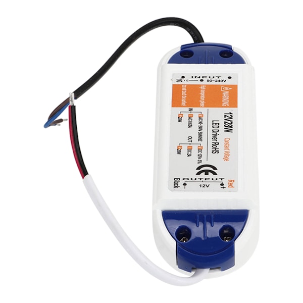 LED-strömadapter 0,62A AC90‑240V till DC12V LED-transformatoradapter LED-drivrutin för hembelysning 2A 28W