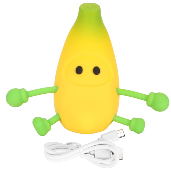 Banana Cute Night Lamp LED 500mAh 3 Brightness Levels Touch Control USB Type C Soft Nursery Nightlight for Home