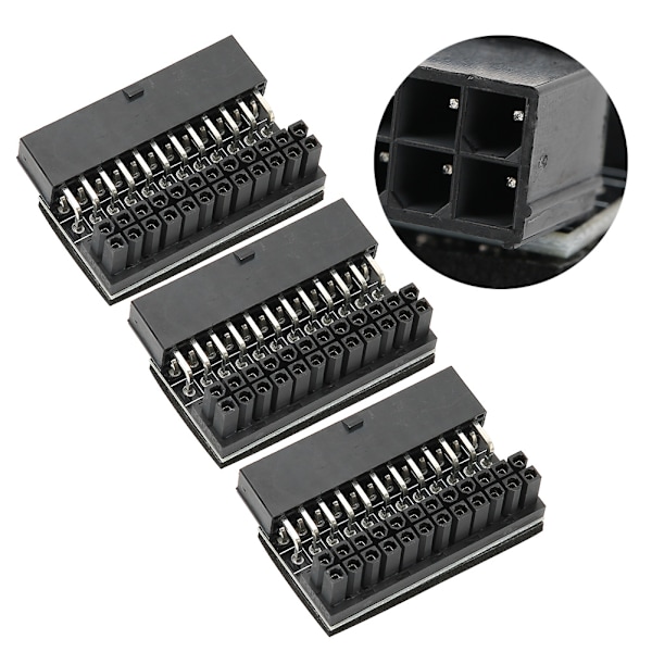 3 stk. Bundkort Strømstik Adapter GMTA 24P Drej 90 Grader Samling DIY Installeret Tilbehør