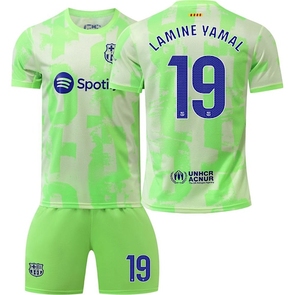 24-25 Barcelona 19 Lamin Yamal fotballdrakt barn fotballutstyr Barcelona fotballuniform L