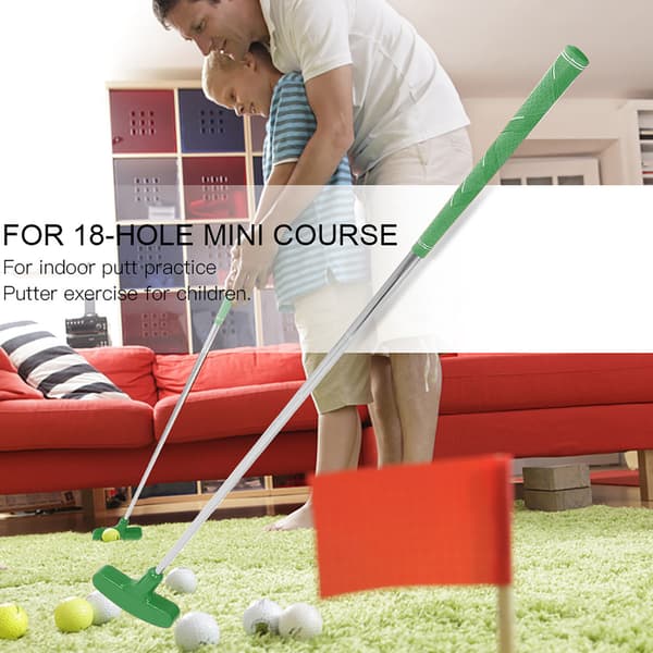 24 tommer Mini Golf Puttere til Børn med Gummihoved og Stålskaft (Grøn)
