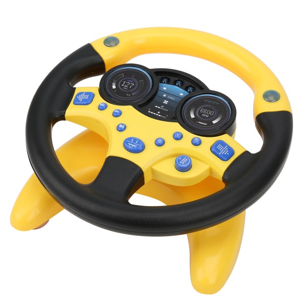 Lasten simuloitu ajo-ohjauspyörälelu Opetuksellinen kuulostava lelu musiikilla Englannin keltainen