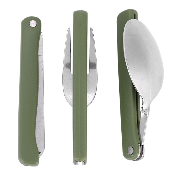 Udendørs, foldbar gaffelkniv med ske i rustfrit stål, servicesæt til camping picnic-ture