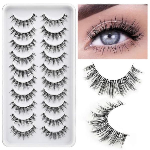 False Eyelashes Clear Natural Eyelash Extension Cat Eyes Curled