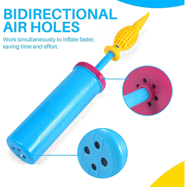 Puhallettava ilmapallopumppu 2 kpl ilmapallopumppu, manuaalinen täyttö häihin, syntymäpäiviin ja vuosipäiviin