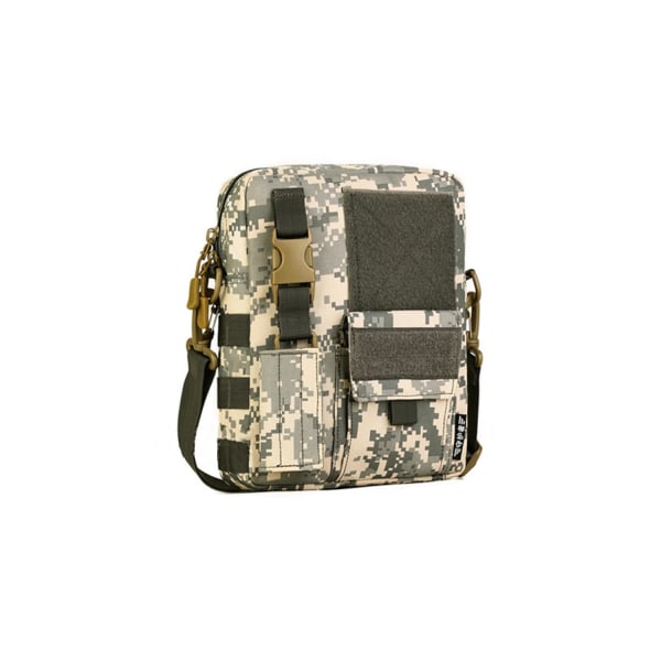 Skuldertaske Sling Bag Military Molle Nylon Tactical Tactical med nøglepose Mænd Kvinder Multifunktionstaske til vandring, ACU