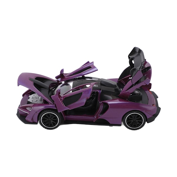 1/32 Valettu legering auto malli Kulumiskestävä Ääni- ja valopalaute Force Leikkiauto 3+ (violetti)