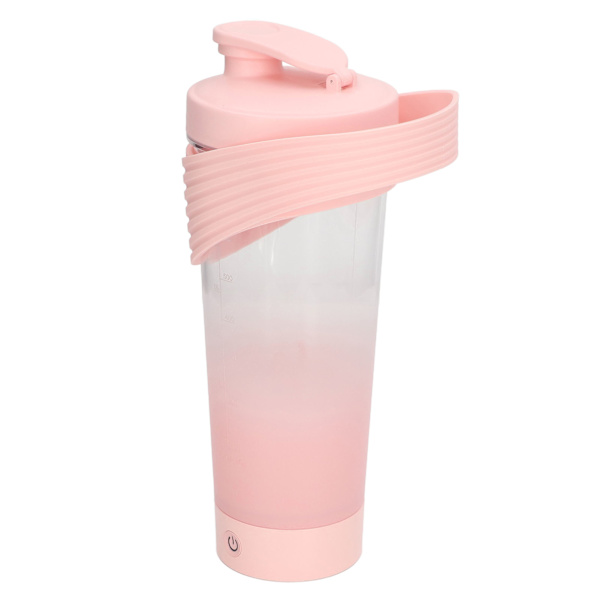 Shaker-flaske USB genopladelig kraftig silikone til protein kaffe mælkeshakes 800ML pink